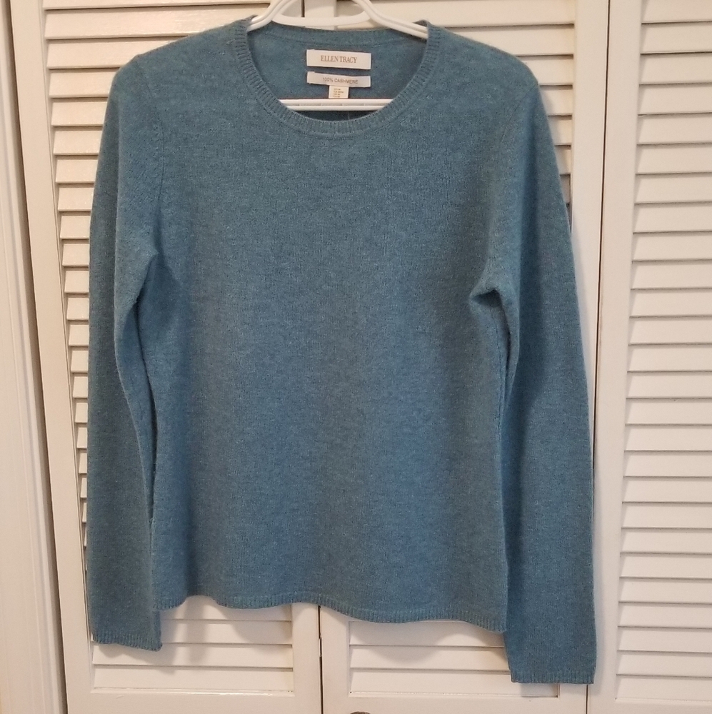 Ellen Tracy Cashmere Sweater, Crew Neck, medium